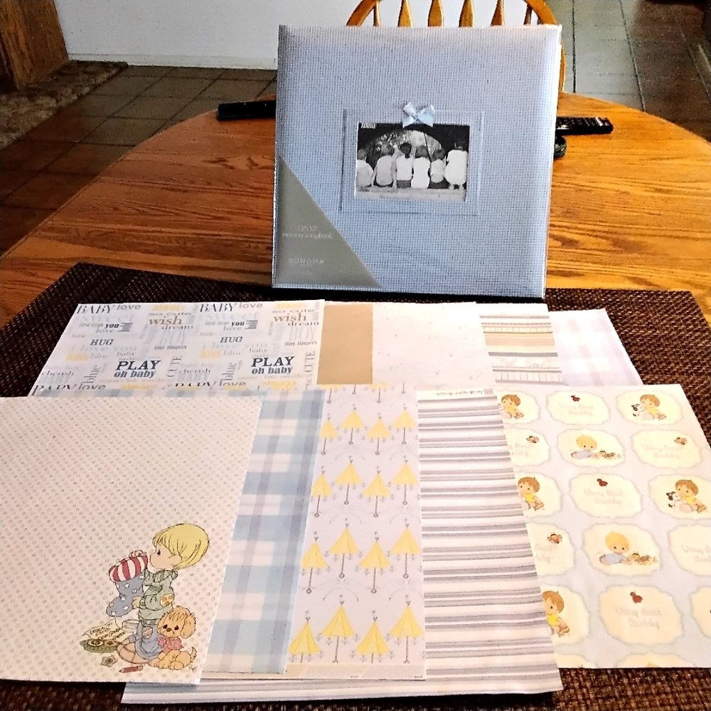 Checkered baby blue scrapbook